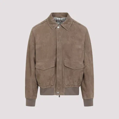 BRUNELLO CUCINELLI LEATHER BOMBER JACKET