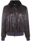 Brunello Cucinelli Leather Jacket In Brown
