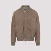 Brunello Cucinelli Leather Bomber Jacket Men In Juta