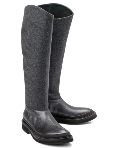 Brunello Cucinelli Leather Boot In Black