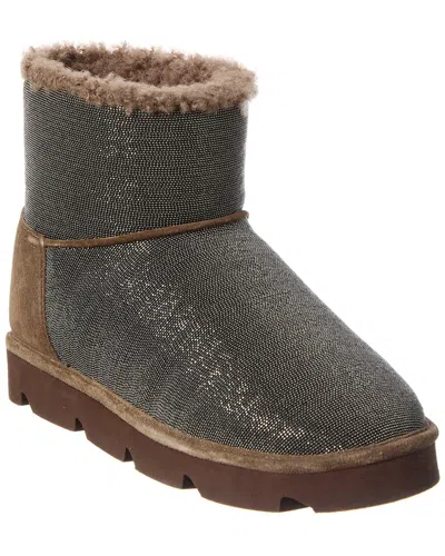 Brunello Cucinelli Leather Boot In Gray