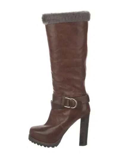 Pre-owned Brunello Cucinelli Leather Boots In Brown