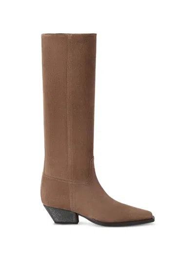 Brunello Cucinelli Leather Boots In Brown