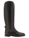 Brunello Cucinelli Knee High Leather Riding Footwear In Brown