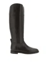 Brunello Cucinelli Leather Boots Monile In Brown