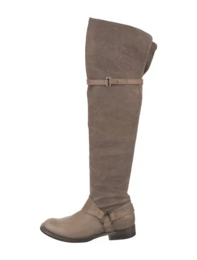 Pre-owned Brunello Cucinelli Leather Boots In Neutral
