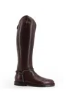 Brunello Cucinelli Women Classic Leather Boot With Precious Spurs In Brown
