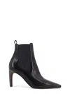 Brunello Cucinelli Leather Boots With Monili Detail On The Heel In Black
