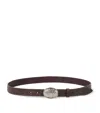 Brunello Cucinelli Leather Braided Buckle Belt In Brown
