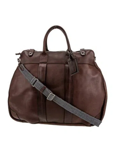Pre-owned Brunello Cucinelli Leather Bucket Bag In Brown