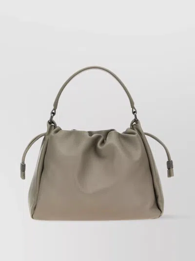 Brunello Cucinelli Leather Bucket Bag With Adjustable Strap