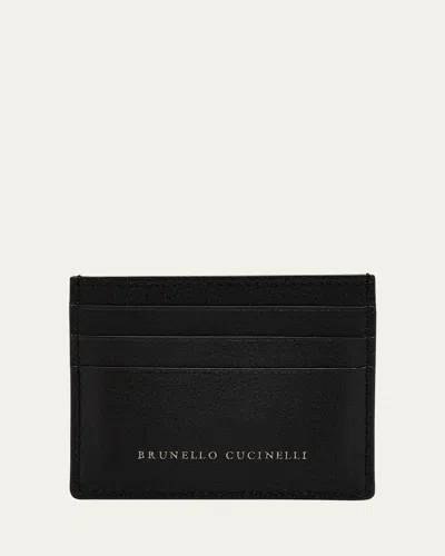 Brunello Cucinelli Leather Card Case In Black