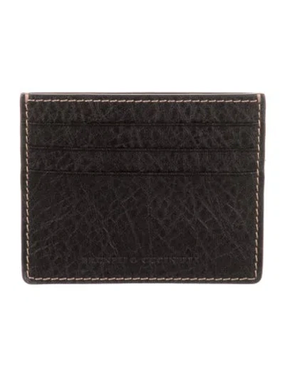 Pre-owned Brunello Cucinelli Leather Card Holder In Black