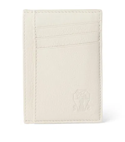 Brunello Cucinelli Leather Card Holder In Blue