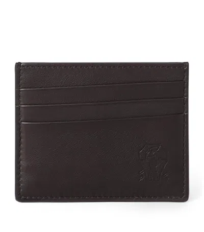 Brunello Cucinelli Leather Card Holder In Brown