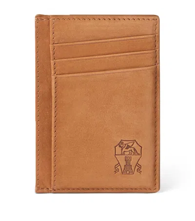 Brunello Cucinelli Leather Card Holder In Brown