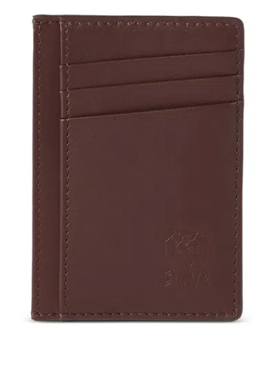 Brunello Cucinelli Leather Card Holder In Brown