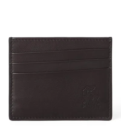 Brunello Cucinelli Leather Card Holder In Brown