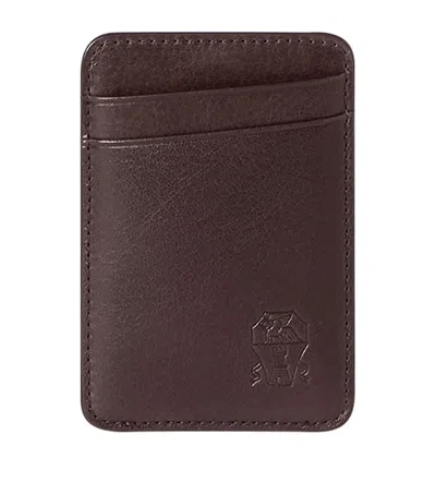 Brunello Cucinelli Leather Card Holder In Brown