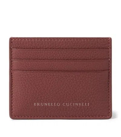 Brunello Cucinelli Leather Card Holder In Red