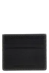 Brunello Cucinelli Compact Textured Cardholder Contrast Stitching