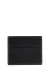 Brunello Cucinelli Compact Textured Cardholder Contrast Stitching In Black