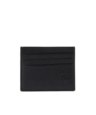 Brunello Cucinelli Leather Cardholder In Black