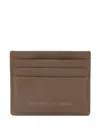 Brunello Cucinelli Textured Leather Cardholder For Daily Use In Brown