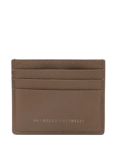 Brunello Cucinelli Leather Cardholder In Brown