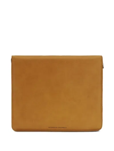 Brunello Cucinelli Leather Cardholder In Brown
