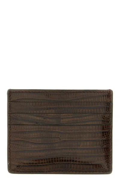Brunello Cucinelli Leather Cardholder In Brown