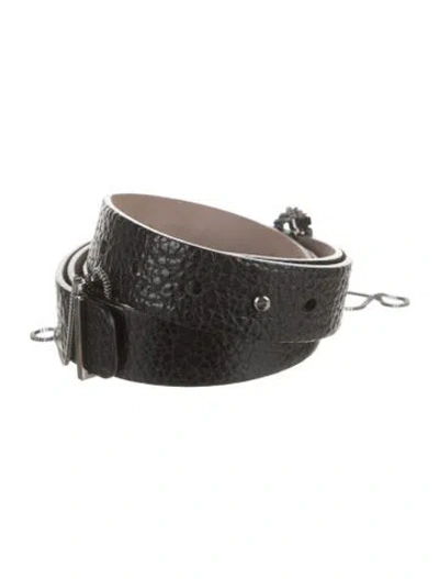 Pre-owned Brunello Cucinelli Leather Chain-link Accents Belt Kit In Black