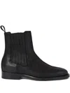 Brunello Cucinelli Waxed-suede Chelsea Boots In Black