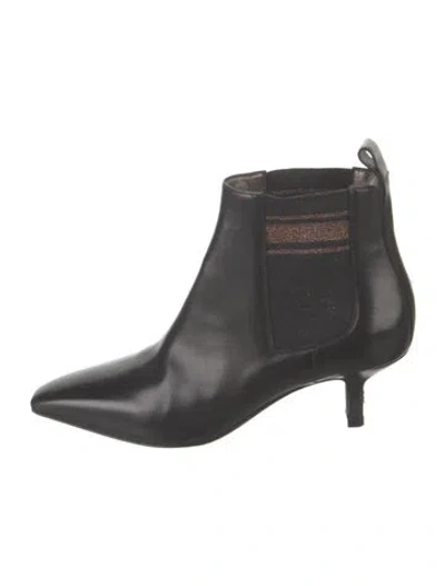 Pre-owned Brunello Cucinelli Leather Chelsea Boots In Black