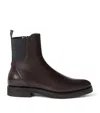 Brunello Cucinelli Matt Leather Chlesea Boots With Shiny Detail Shoes In Brown
