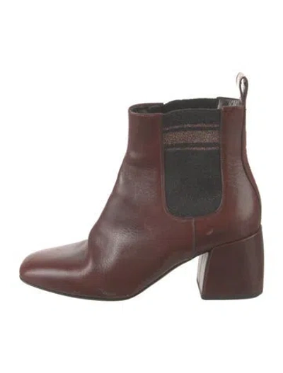 Pre-owned Brunello Cucinelli Leather Chelsea Boots In Brown