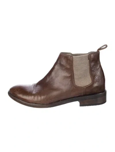 Pre-owned Brunello Cucinelli Leather Chelsea Boots In Brown