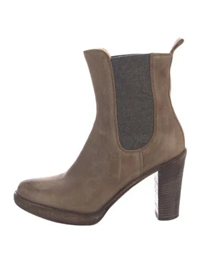 Pre-owned Brunello Cucinelli Leather Chelsea Boots In Brown