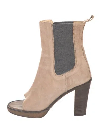 Pre-owned Brunello Cucinelli Leather Chelsea Boots In Neutral
