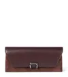 Brunello Cucinelli Tailored Clutch With Suede And Metal In Burgundy