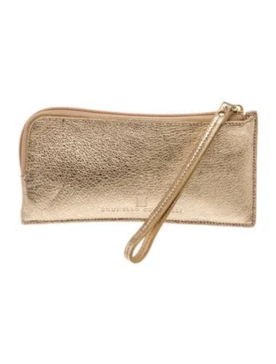 Pre-owned Brunello Cucinelli Leather Clutch In Gold/metallic