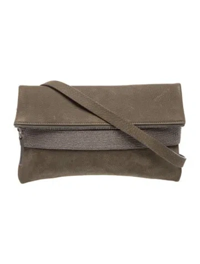 Pre-owned Brunello Cucinelli Leather Clutch In Green