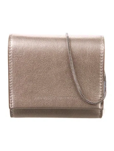 Pre-owned Brunello Cucinelli Leather Clutch In Neutral