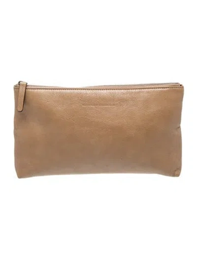Pre-owned Brunello Cucinelli Leather Clutch In Neutrals
