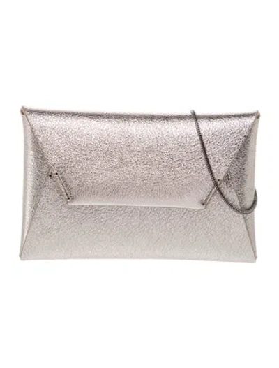 Pre-owned Brunello Cucinelli Leather Clutch W/ Tags In Neutral