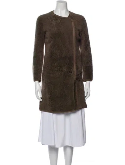 Pre-owned Brunello Cucinelli Leather Coat In Brown