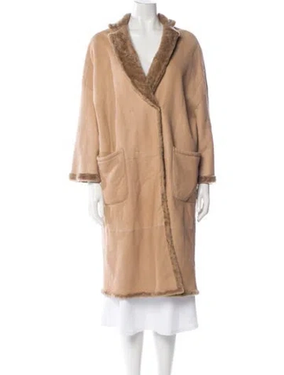 Pre-owned Brunello Cucinelli Leather Coat In Brown