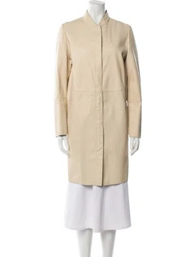 Pre-owned Brunello Cucinelli Leather Coat In Neutral