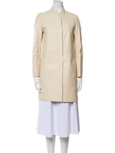 Pre-owned Brunello Cucinelli Leather Coat In Neutral