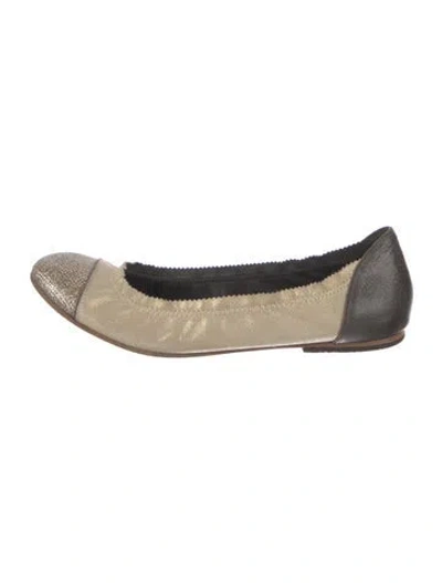 Pre-owned Brunello Cucinelli Leather Colorblock Pattern Ballet Flats